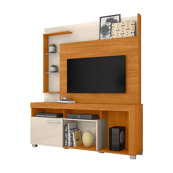 Home Theater Rack Icaro Cinamomo / Off White - Madetec