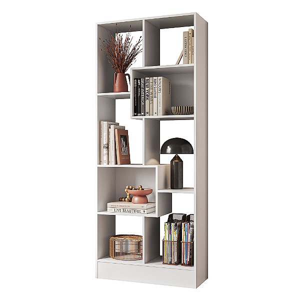 Armário Livreiro com 8 Nichos 4815 Branco - Qmovi