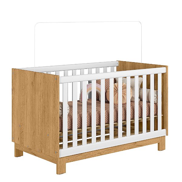 Berço Mini Cama Q Encanto Slim 4315 Freijo / Branco - Qmovi