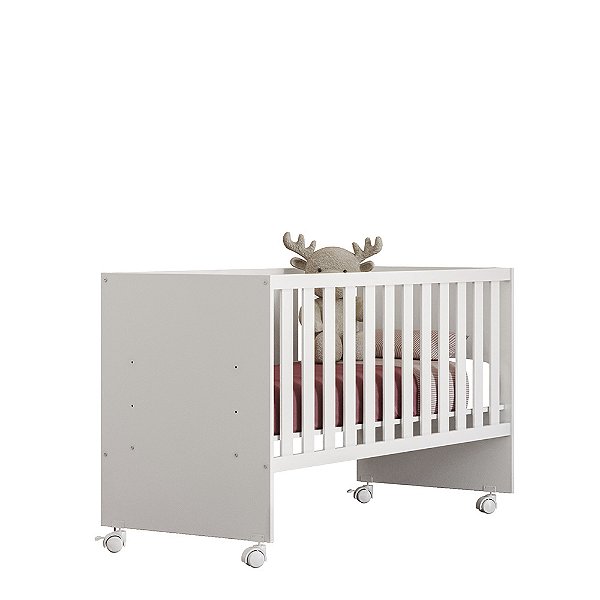 Berço Reto Com Rodizio Doce Sonho 3540 Branco - Qmovi