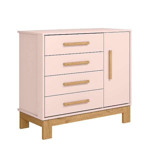 Cômoda Sapateira Q Encanto Slim 4355 Rosa - Qmovi