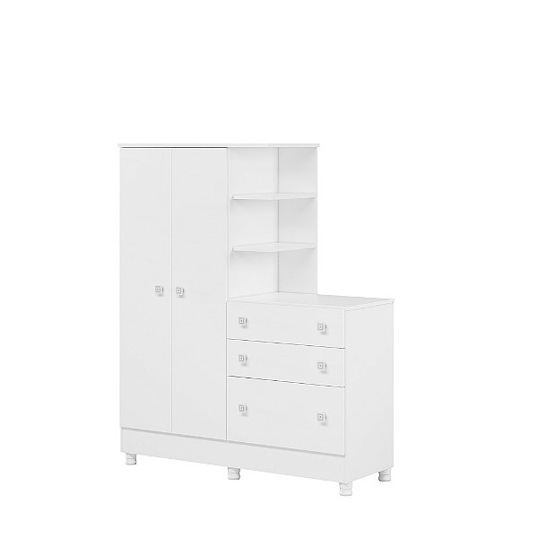 Guarda Roupa Com Comoda Doce Sonho 4070 Branco - Qmovi