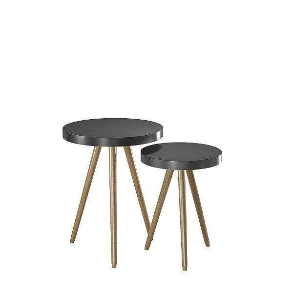 Kit Mesa Bistrô Malaga Pés Palito Courissimo Preto Salaone