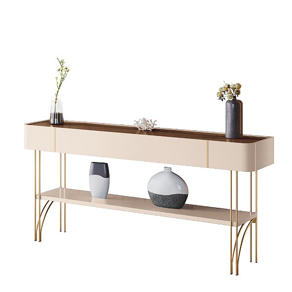 Aparador Sala de Estar Vivant Off White / Castanho - HB