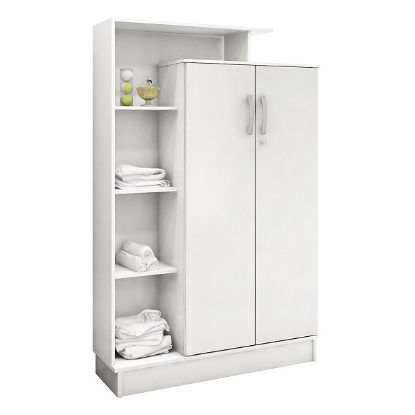 Armário Multiuso 2 Portas Com Chave Branco - Demóbile