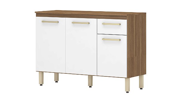 Balcão Cozinha 3 Portas Dama Amendola / Branco - Demóbile