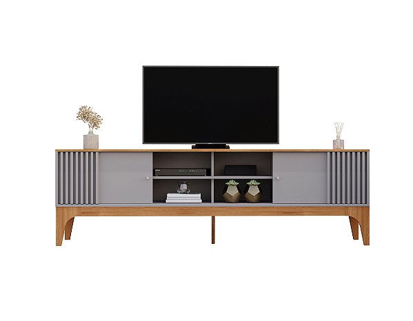 Bancada Rack Para TV Florença 2.0 Fendi / Cinamomo Grappa