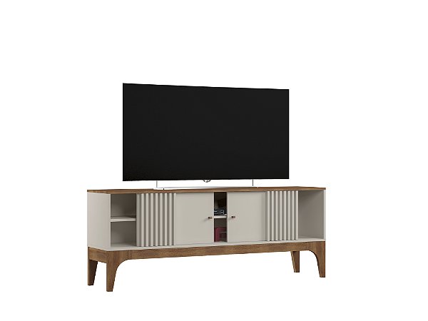 Bancada Rack Para TV Florença Matte / Off White Grappa