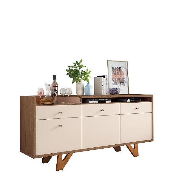 Buffet Aparador Sollare Castanho / Off White - HB
