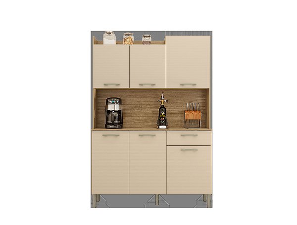 Cozinha Compacta Genova 2479 Freijo / Vanilla - Kits Parana