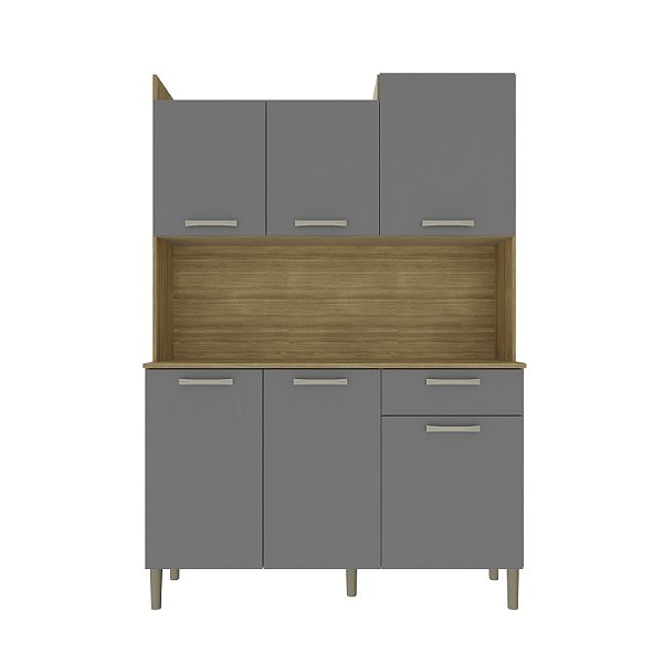 Cozinha Compacta Genova Plus 2519 Freijo / Gris