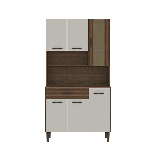 Cozinha Compacta Golden 6 Portas 196 Nogueira Ripado