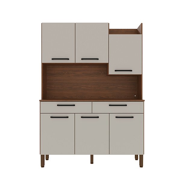 Cozinha Compacta Modena 2478 Nogueira / Off White