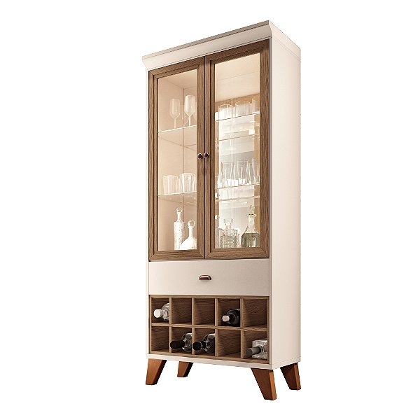Cristaleira Opera Off White / Castanho - HB