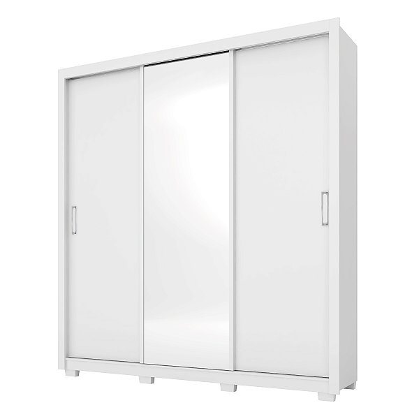 Guarda Roupa 3 Portas Casal Residence Branco - Demóbile