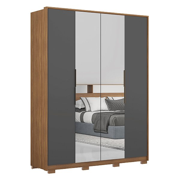 Guarda Roupa 4 Portas Attore Amendola / Grafito Demartêz
