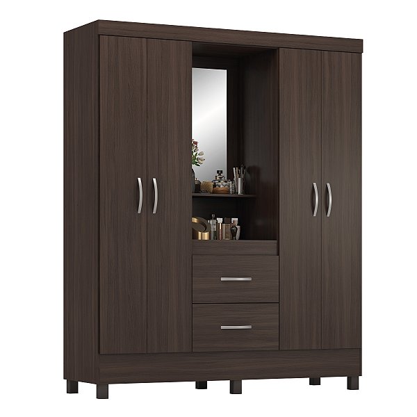 Guarda Roupa 4 Portas Capelinha Lord Café Touch Demóbile