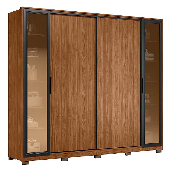 Guarda Roupa 4 Portas Laredo Nogueira / Nude Prime Demartêz