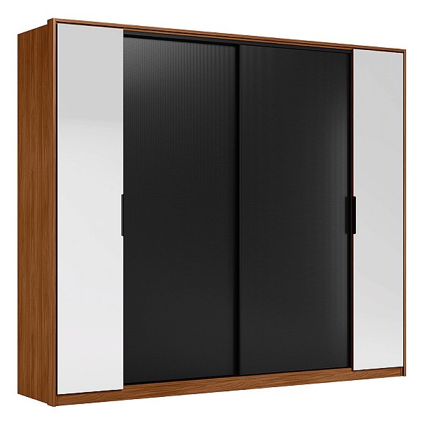 Guarda Roupa 4 Portas Laredo Nogueira / Preto Prime Demartêz