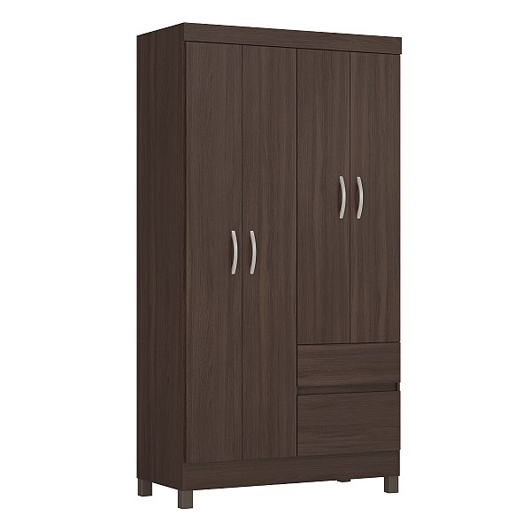 Guarda Roupa 4 Portas Lótus Solteiro Café Touch Demóbile