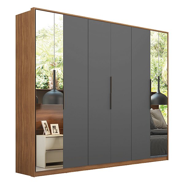 Guarda Roupa 6 Portas Atrice Amendola / Grafito Demartêz
