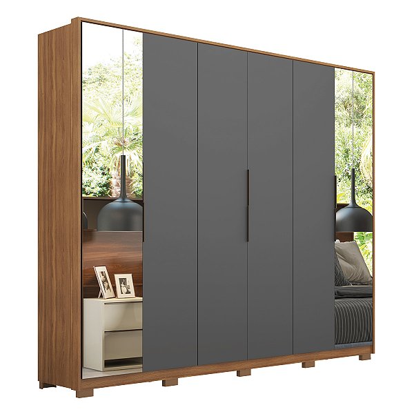 Guarda Roupa 6 Portas Atrice Amendola / Grafito Demartêz