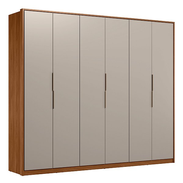 Guarda Roupa 6 Portas Atrice Nogueira / Nude Prime Demartêz