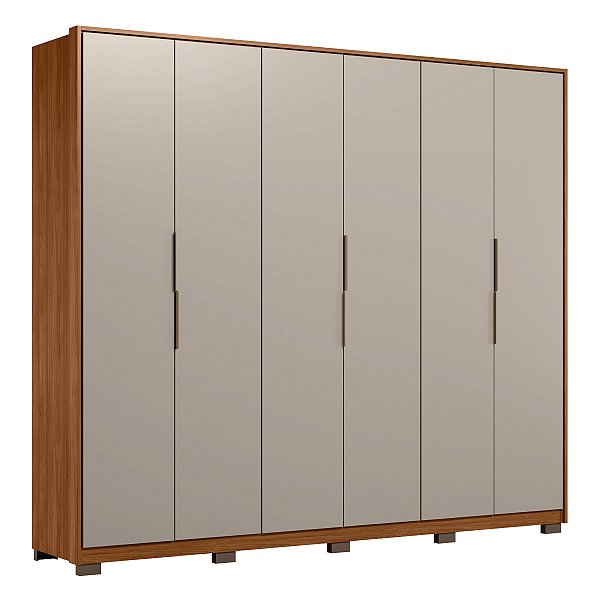 Guarda Roupa 6 Portas Atrice Nogueira / Nude Prime Demartêz