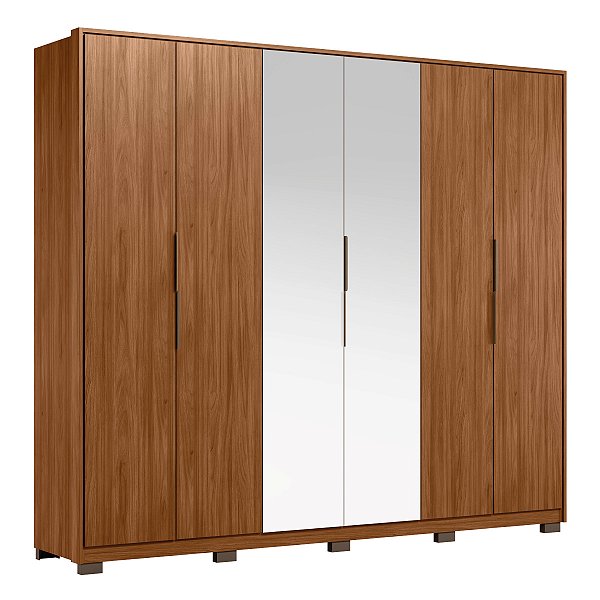 Guarda Roupa 6 Portas Atrice Nogueira Touch Demartêz