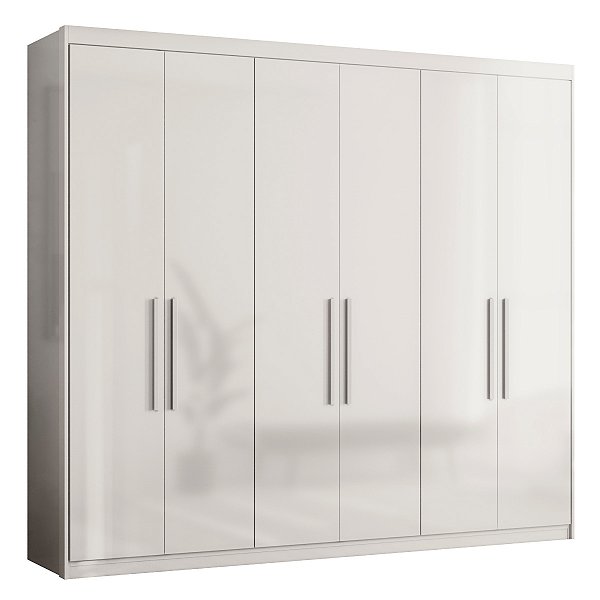 Guarda Roupa 6 Portas Venice Casal Branco Demóbile