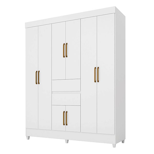 Guarda Roupa 8 Portas Munique Casal Branco Demóbile