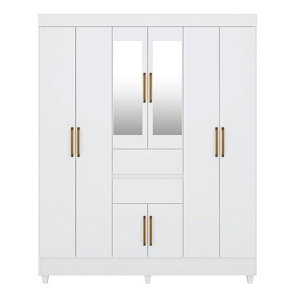 Guarda Roupa 8 Portas Munique Casal Branco Demóbile