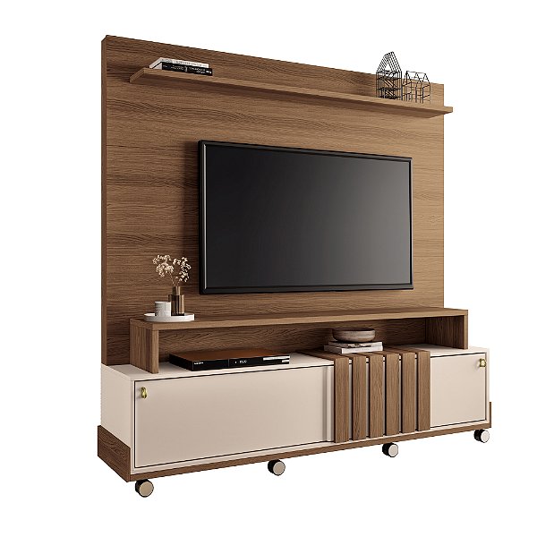 Home Theater Rack Bold Castanho / Off White - HB