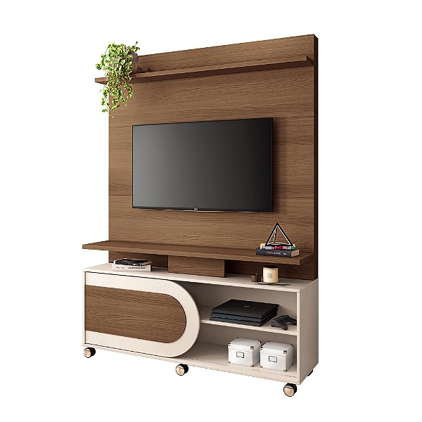 Home Theater Rack Orbis Castanho / Off White - HB