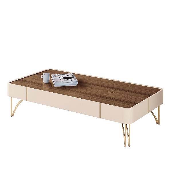 Mesa de Centro Cadenza Off White / Castanho - HB