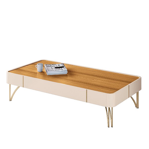 Mesa de Centro Cadenza Off White / Cinamomo - HB