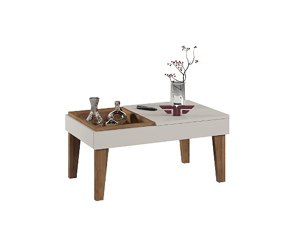 Mesa de Centro Sala de Estar Veneza Matte / Off White Grappa