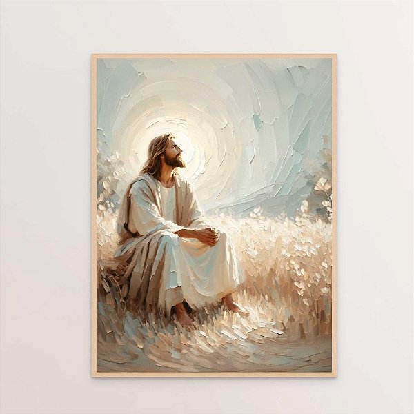 Quadro Decorativo Jesus Cristo Sentado  Religioso Cristão
