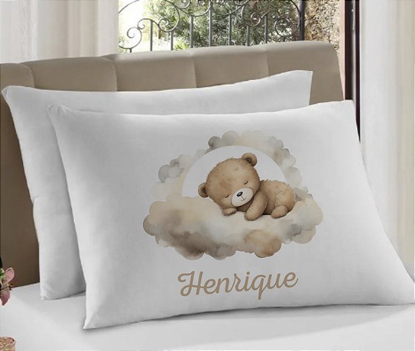 Fronha Infantil Ursinho Personalizada com Nome