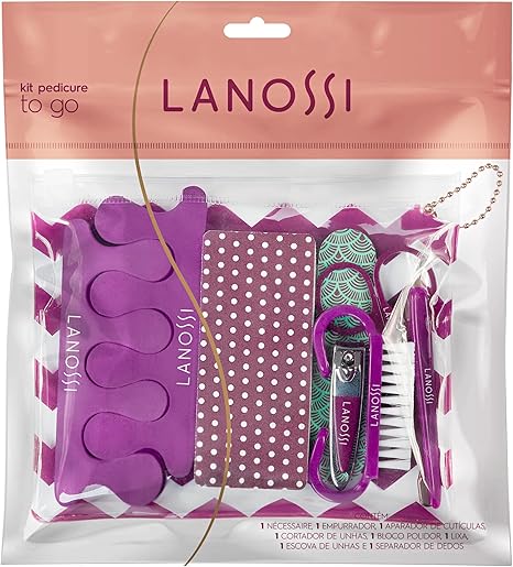 Kit pedicure to go possui tamanho compacto, ideal para carregar na bolsa