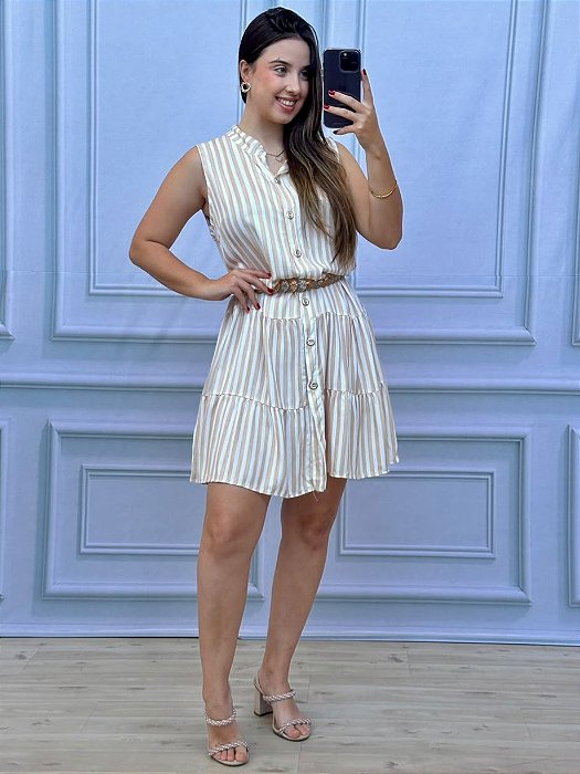 VESTIDO VISCOLINHO LISTRADO OLGA