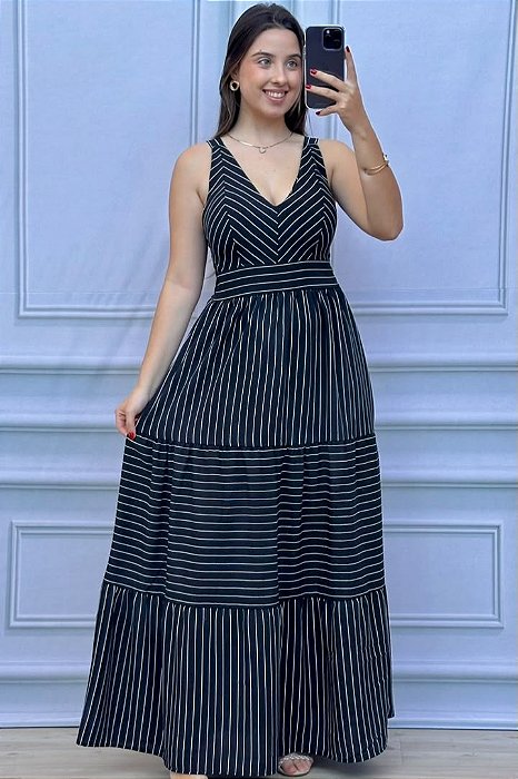 VESTIDO LONGO CREPE DUNA MELISSA