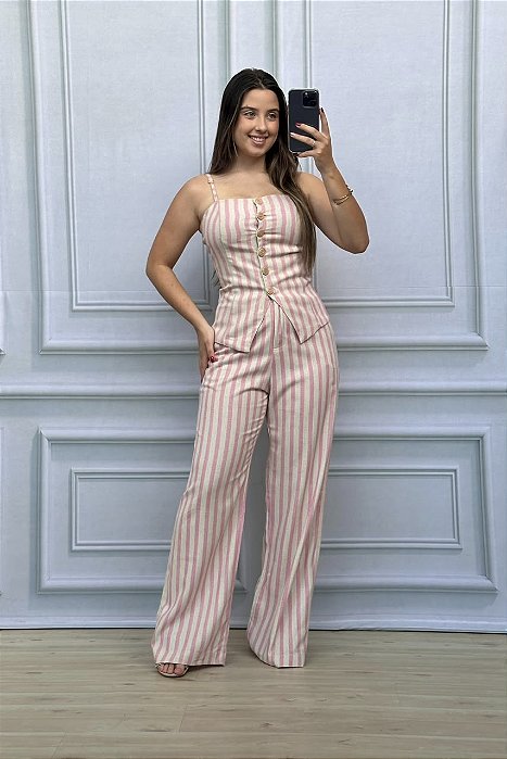 CONJUNTO LINHO LISTRADO KAREN