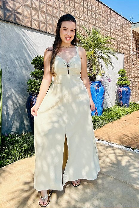 VESTIDO LONGO VISCO SARJA TEREZA
