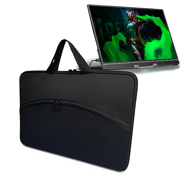 Capa Case Pasta Protetora Monitor Portátil com Bolso Transporte Seguro