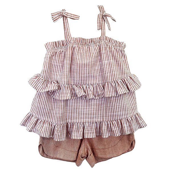 Conjunto Infantil Feminino Terracota