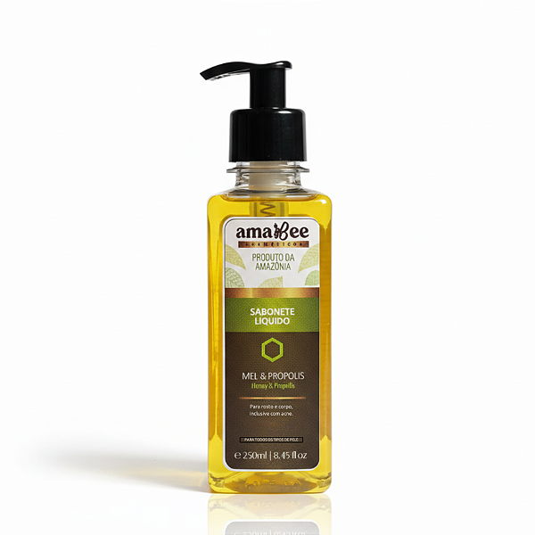 Sabonete Líquido Natural de Mel e Própolis Amazônico AmaBee 250ml
