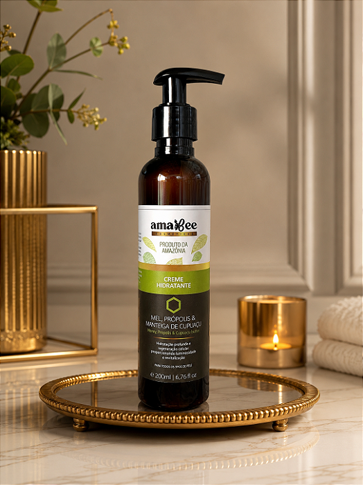 Creme Hidratante amabee com Mel e Própolis - Nutrição Intensa & Proteção Natural 200ml (Amabee Moisturizing Cream with Honey and Propolis – Intense Nourishment & Natural Protection 200ml)