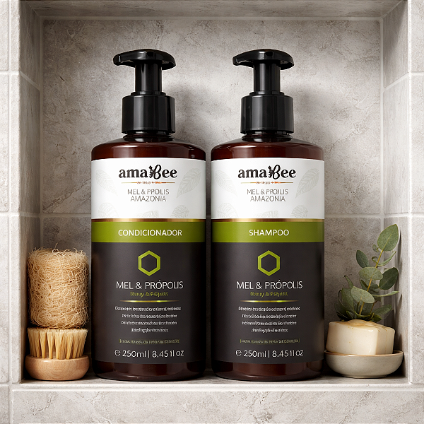 Kit Shampoo E Condicionador Amabee 300ml (Amabee Shampoo & Conditioner Kit – 300ml Each)
