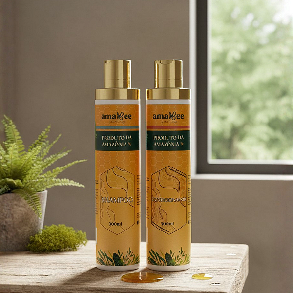 Kit Shampoo E Condicionador Amabee 300ml (Amabee Shampoo & Conditioner Kit – 300ml Each)